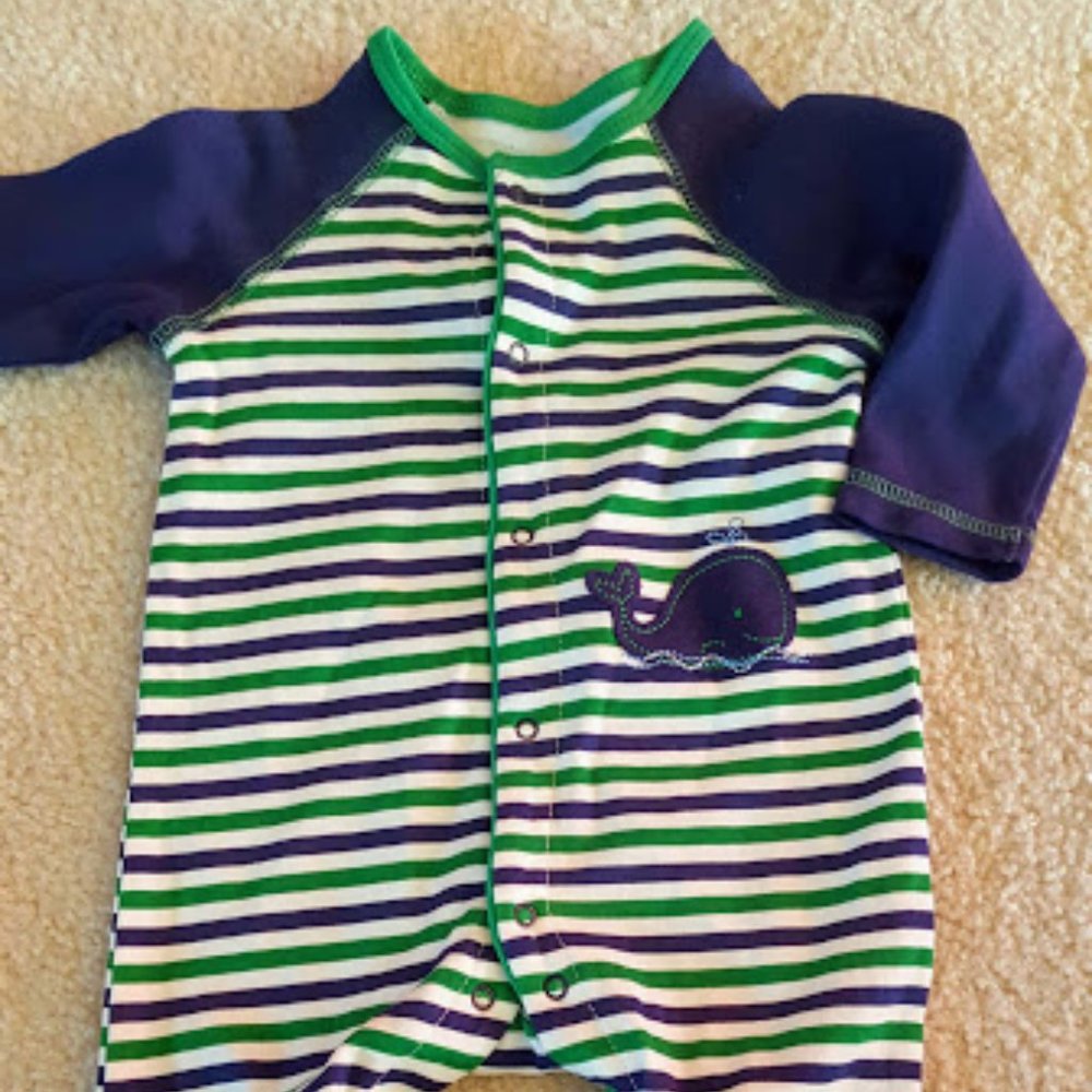 **LIKE NEW! 3/$15.00 LITTLE ME Striped Footed Jumpsuit, 9m